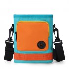 Portable Dog Treat Bag Built In Poop Bag Dispenser Oxford Cloth Outdoor Multi-Function Pet Feed Snack Reward Pocket For Training (15 x 7 x 17.5cm) orange with light blue