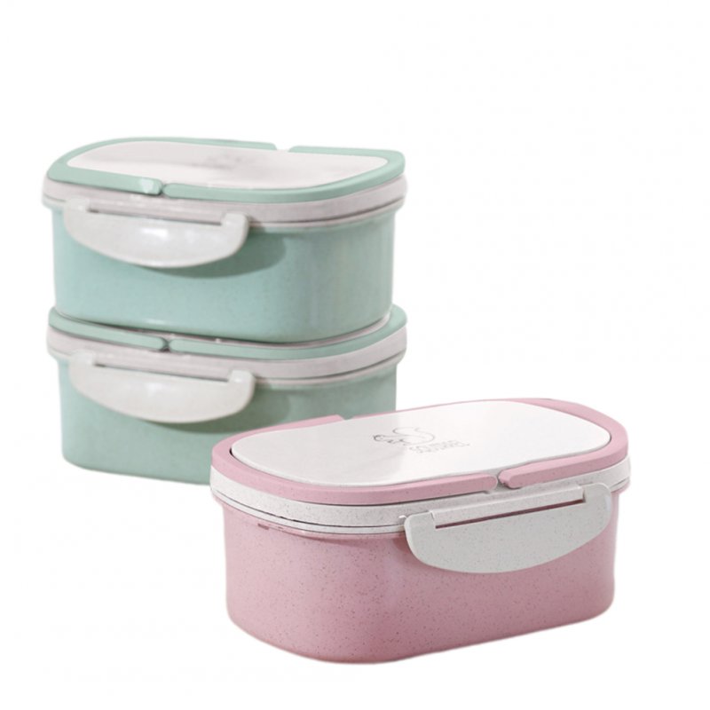 Portable Double-Layer Wheat Stalk Food Storage Box Student Insulated Lunch Box Double layer