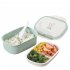 Portable Double Layer Wheat Stalk Food Storage Box Student Insulated Lunch Box Double layer