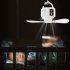 Portable Electric Fan Remote Control USB Air Cooling Fan Camping Ceiling Fan with LED Night Light White 5h 25h
