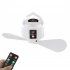 Portable Electric Fan Remote Control USB Air Cooling Fan Camping Ceiling Fan with LED Night Light White 5h 25h