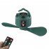 Portable Electric Fan Remote Control USB Air Cooling Fan Camping Ceiling Fan with LED Night Light Green 12h 35h