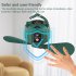 Portable Electric Fan Remote Control USB Air Cooling Fan Camping Ceiling Fan with LED Night Light White 5h 25h