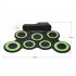 Portable Electronic Drum Digital USB 7 Pads Roll up Drum Set Silicone Electric Drum Pad Kit with DrumSticks Foot Pedal green