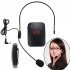 Portable FM Wireless Transmitter Frequency Adjustment Microphone Headset with Lapel Clip for Guide Speech Teaching Loudspeakers black