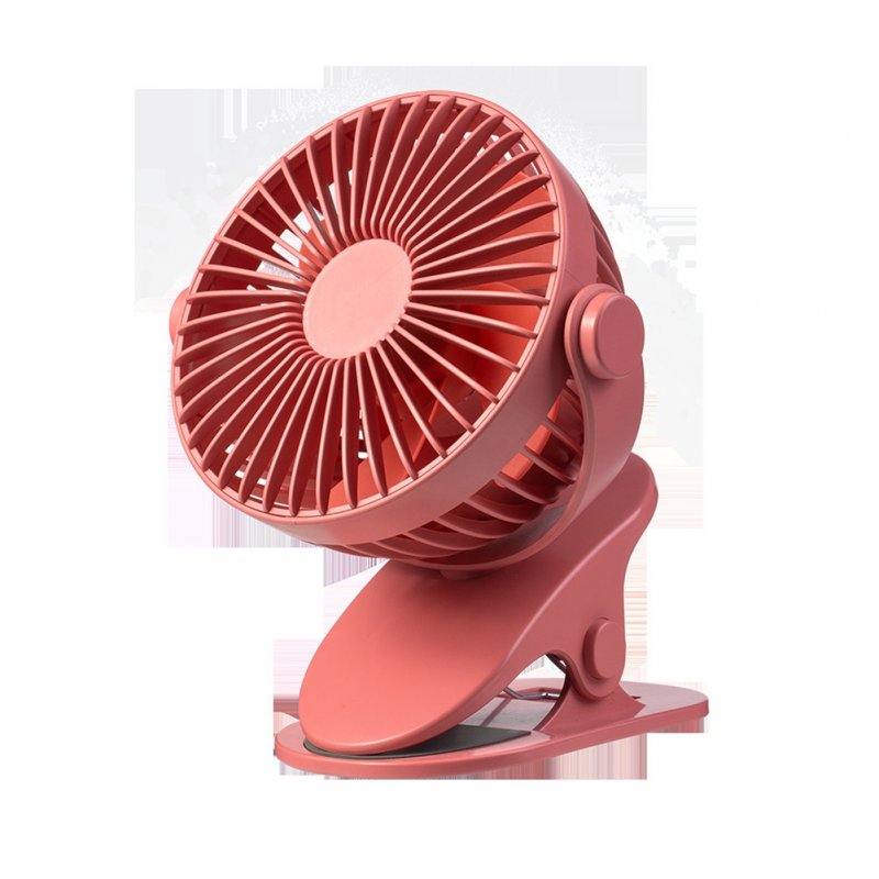 Portable  Fan F835 USB Rechargeable Mini Desktop 360-degree Rotating Silent Desk Clip Fan Red