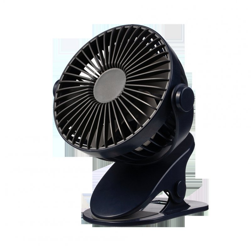 Portable  Fan F835 USB Rechargeable Mini Desktop 360-degree Rotating Silent Desk Clip Fan Deep Sea Blue