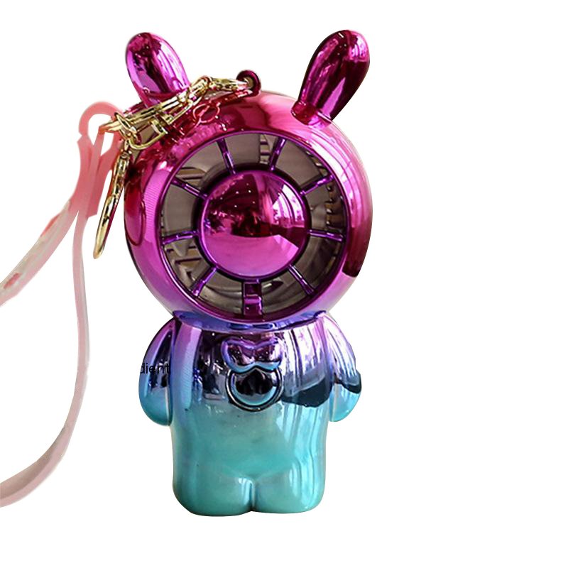 Portable Fan Mini Cute Bear Table Quiet Fan 2-speed Adjustable Usb Powered Strong Wind Cooler For Office Bedroom gradient pink