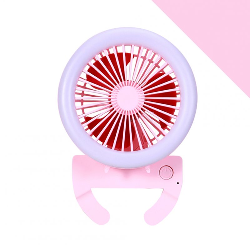 Portable Fan Mobile Phone Selfie Beauty Fill Light Fan with 3 Modes Speed Adjustable Cherry pink_9.5cm * 9