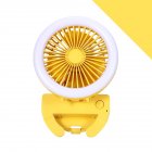 Portable Fan Mobile Phone Selfie Beauty Fill Light Fan with 3 Modes Speed Adjustable yellow 9 5cm   9