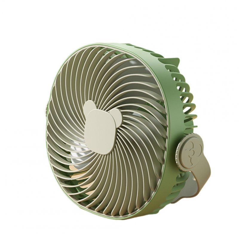 Portable Fan, Personal Desk Fan With 3 Speeds, Night Light, 3 Blades, Hook, Built In High-capacity Battery, USB Charge Camping Portable Fan For Bedroom green