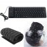 Portable Flexible Silicone Keyboard Foldable Waterproof Dustproof USB Silent Keyboard for Laptop Notebook  blue