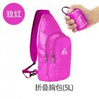 Portable Foldable Chest Bag Outdoor Sports Cycling Foldable Chest Bag Casual Shoulder Sling Bag rose Red