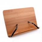 Portable Foldable Desktop Bamboo Book Stand Reading Holder for Music Books Textbooks Tablets Laptop with Clips(Carton) Wood color_M