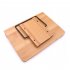 Portable Foldable Desktop Bamboo Book Stand Reading Holder for Music Books Textbooks Tablets Laptop with Clips Carton  Wood color M