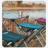 Portable Folding Stool Aluminum Alloy Fishing Chair Maza for Outdoor Camping Hiking Backpacking Blue