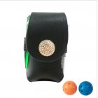Portable Golf Ball Holder with <span style='color:#F7840C'>2</span> Trainning Balls Waist Pouch Bag Leather Golf Tee Bag Small Golf Ball Bag black