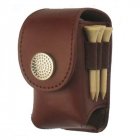 Portable Golf Small Waist Packing Bag Delicate Leather Golf Small Accessory Bag  Brown