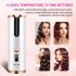 Portable Hair Curler Usb Rechargeable Automatic Smart Led Display Mini Curling Iron White