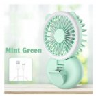 Portable Hand-held Folding Clip  Fan Fill Light Mini Fan Student Dormitory Desktop Usb Rechargeable Cooling Fan green