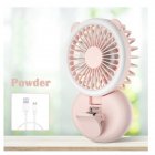 Portable Hand held Folding Clip  Fan Fill Light Mini Fan Student Dormitory Desktop Usb Rechargeable Cooling Fan pink