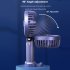 Portable Handheld Desk Fan Multifunctional Folding Double headed 3000mah Electric Fan With Neck Strap Dark Blue