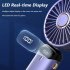 Portable Handheld Desk Fan Multifunctional Folding Double headed 3000mah Electric Fan With Neck Strap Dark Blue