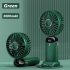 Portable Handheld Desk Fan Multifunctional Folding Double headed 3000mah Electric Fan With Neck Strap Dark Blue