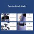 Portable Handheld Desk Fan Multifunctional Folding Double headed 3000mah Electric Fan With Neck Strap Dark Blue