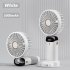 Portable Handheld Desk Fan Multifunctional Folding Double headed 3000mah Electric Fan With Neck Strap Dark Blue