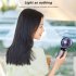 Portable Handheld Desk Fan Multifunctional Folding Double headed 3000mah Electric Fan With Neck Strap Dark Blue