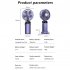 Portable Handheld Desk Fan Multifunctional Folding Double headed 3000mah Electric Fan With Neck Strap Dark Blue