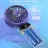 Portable Handheld Desk Fan Multifunctional Folding Double headed 3000mah Electric Fan With Neck Strap Dark Blue
