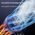 Portable Handheld Desk Fan Multifunctional Folding Double headed 3000mah Electric Fan With Neck Strap Dark Blue