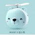 Portable Handheld Fan with LED Fill Light Makeup Mirror Mini USB Charging Fan Blue bear makeup mirror fan 8 5   3 5   10