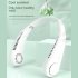 Portable Hanging Neck Fan 3 Levels Rechargeable Bladeless Noise Reduction Hands free Outdoor Sports Usb Mini Fan green 800mAh battery
