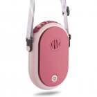 Portable Hanging Neck Fan Wearable Personal Fan Battery Powered Usb Rechargeable 3 Speed Mini Handheld Cooling Fan pink