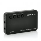 Portable Headphone Amplifier features EQ Adjustment and a Built In Battery that works with your media player and headphones