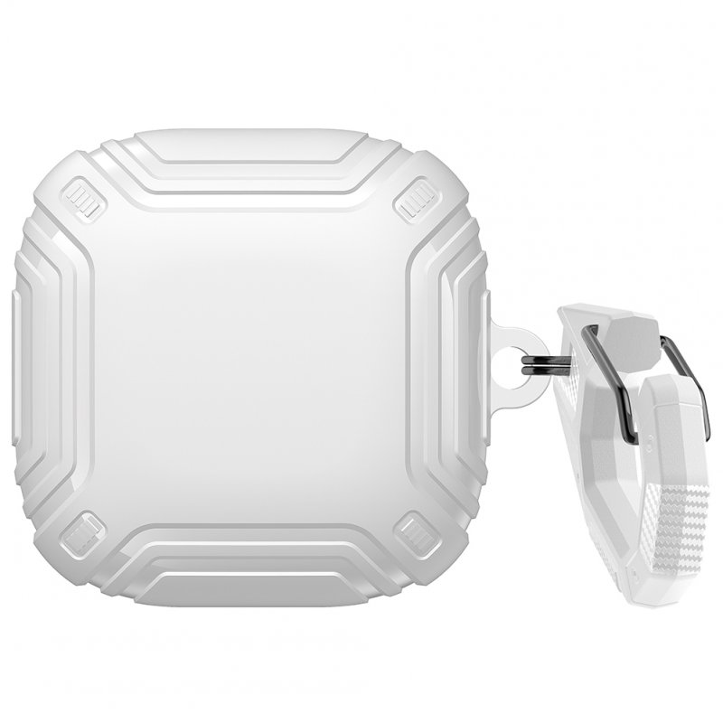 Portable Headset Case Protective Cover Wireless Bluetooth Earbuds Anti-fall Shell Compatible For Beats Fit Pro 2021 White