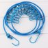 Portable Home Travel Elastic clothes Line Belt With 12 Clothes pins blue