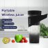 Portable Juicer Cup Electric Blender USB Charging Multi functional Fruit Juice Mixer Machine Travel Shakes Black