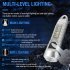 Portable Key Chain Flashlight Waterproof Multi functional Type c Rechargeable Led Strong Light Mini Work Lamp transparent pink
