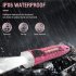 Portable Key Chain Flashlight Waterproof Multi functional Type c Rechargeable Led Strong Light Mini Work Lamp transparent pink