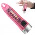 Portable Key Chain Flashlight Waterproof Multi functional Type c Rechargeable Led Strong Light Mini Work Lamp transparent pink
