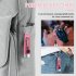 Portable Key Chain Flashlight Waterproof Multi functional Type c Rechargeable Led Strong Light Mini Work Lamp transparent pink