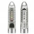 Portable Key Chain Flashlight Waterproof Multi functional Type c Rechargeable Led Strong Light Mini Work Lamp transparent pink