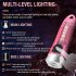 Portable Key Chain Flashlight Waterproof Multi functional Type c Rechargeable Led Strong Light Mini Work Lamp transparent pink
