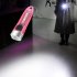 Portable Key Chain Flashlight Waterproof Multi functional Type c Rechargeable Led Strong Light Mini Work Lamp transparent pink