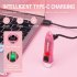 Portable Key Chain Flashlight Waterproof Multi functional Type c Rechargeable Led Strong Light Mini Work Lamp transparent pink
