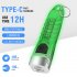Portable Key Chain Flashlight Waterproof Multi functional Type c Rechargeable Led Strong Light Mini Work Lamp transparent pink